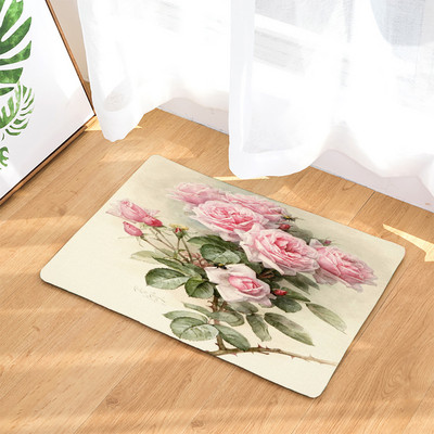 Ukrasni otirač s cvijetom ruže 45*75 cm Tepih Dom Dnevni boravak Mekana prostirka Kupaonica Kuhinja Unutarnja protuklizna upijajuća podna prostirka