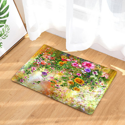 Ukrasni otirač s cvijetom ruže 45*75 cm Tepih Dom Dnevni boravak Mekana prostirka Kupaonica Kuhinja Unutarnja protuklizna upijajuća podna prostirka