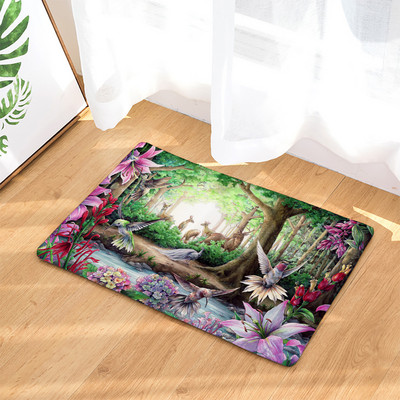 Ukrasni otirač s cvijetom ruže 45*75 cm Tepih Dom Dnevni boravak Mekana prostirka Kupaonica Kuhinja Unutarnja protuklizna upijajuća podna prostirka