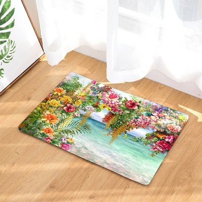 Ukrasni otirač s cvijetom ruže 45*75 cm Tepih Dom Dnevni boravak Mekana prostirka Kupaonica Kuhinja Unutarnja protuklizna upijajuća podna prostirka