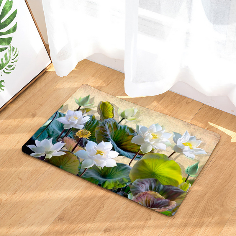 Ukrasni otirač s cvijetom ruže 45*75 cm Tepih Dom Dnevni boravak Mekana prostirka Kupaonica Kuhinja Unutarnja protuklizna upijajuća podna prostirka