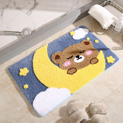 Inyahome prostirka za kupaonicu Slatki medo Kupaonske prostirke Neklizajuće upijajuće kupaonske prostirke Smiješne kupaonske upijajuće debele čupave udobne podne prostirke