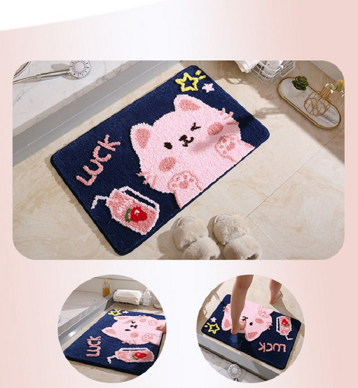 Inyahome prostirka za kupaonicu Slatki medo Kupaonske prostirke Neklizajuće upijajuće kupaonske prostirke Smiješne kupaonske upijajuće debele čupave udobne podne prostirke