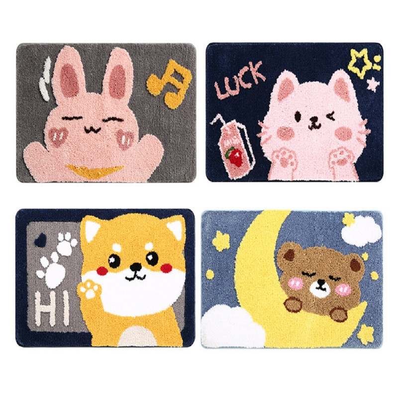 Inyahome prostirka za kupaonicu Slatki medo Kupaonske prostirke Neklizajuće upijajuće kupaonske prostirke Smiješne kupaonske upijajuće debele čupave udobne podne prostirke