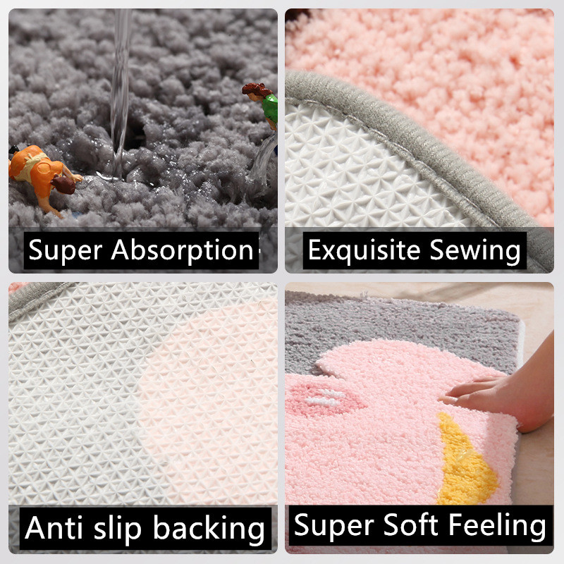 Inyahome prostirka za kupaonicu Slatki medo Kupaonske prostirke Neklizajuće upijajuće kupaonske prostirke Smiješne kupaonske upijajuće debele čupave udobne podne prostirke