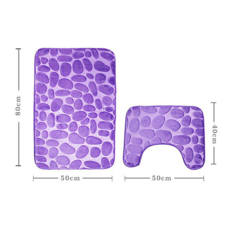 Modni 2-dijelni kupaonski set Prostirka za kupanje Protuklizni veliki poklopac za tepih Navlaka za WC