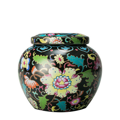 Keramikas mazas urnas Humins Kolumbārija kremācijas urna cilvēku pelniem Vintage ar rokām apgleznota keramika Honden urna mājās vai nišā