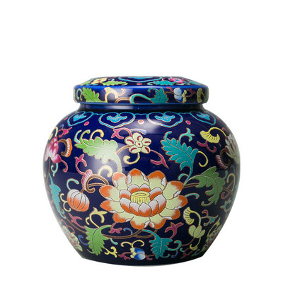 Keramikas mazas urnas Humins Kolumbārija kremācijas urna cilvēku pelniem Vintage ar rokām apgleznota keramika Honden urna mājās vai nišā