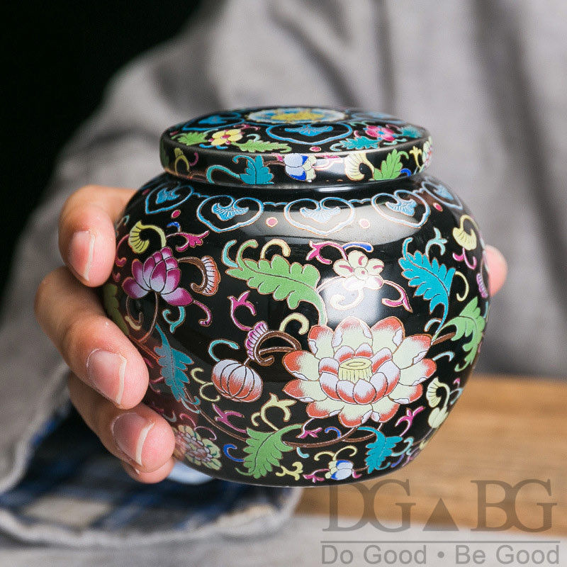 Keramikas mazas urnas Humins Kolumbārija kremācijas urna cilvēku pelniem Vintage ar rokām apgleznota keramika Honden urna mājās vai nišā