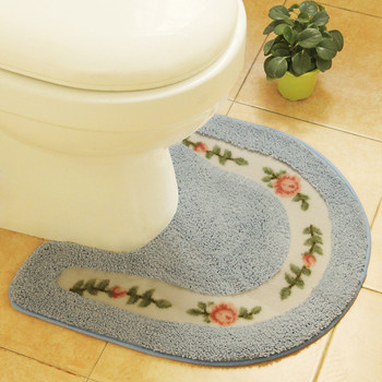 Микрофибърно килимче за тоалетна за баня U-образно неплъзгащо се абсорбиращо дебело меко миещо се килимче за стая Килим за под Подложка за прилеп