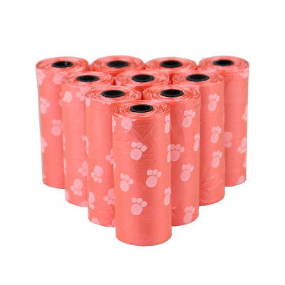 Vreće za pseći izmet Vrećice za izmet kućnih ljubimaca Jednokratne vrećice za izmet s povodcem i dozatorom vrećice za kosti 5 rola (75kom) vrećica s otiscima šapa