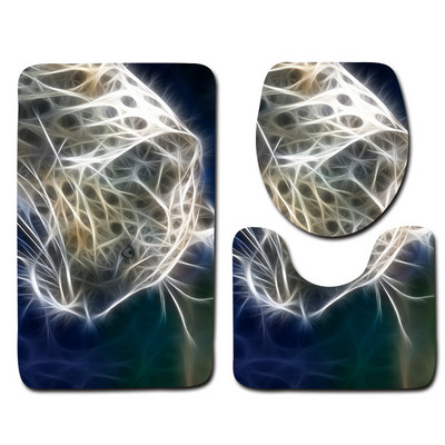 Zeegle 3 kom/komplet Tigrasti uzorak Anti-silp WC WC prostirke za kupaonicu Flanel Contour WC tepih Poklopac WC pokrivač Tepih Proizvodi za kupaonicu