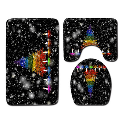 Otirač za kupaonicu i toaletni tepih u kupaonici Mikrofibra u božićnom stilu Jastuk za WC sjedalo otporan na prašinu Komplet upijajućih tepiha za noge