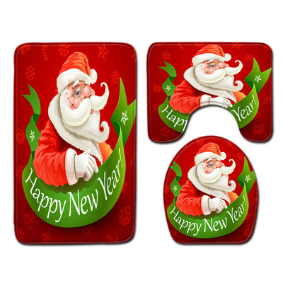 Otirač za kupaonicu i toaletni tepih u kupaonici Mikrofibra u božićnom stilu Jastuk za WC sjedalo otporan na prašinu Komplet upijajućih tepiha za noge