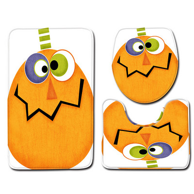Zeegle Halloween Kućni kupaonski set tepiha Dekoracija za kupaonicu Mekana podloga od mikrovlakana Protuklizna WC prostirka za noge Navlaka za WC Podloga za tuširanje