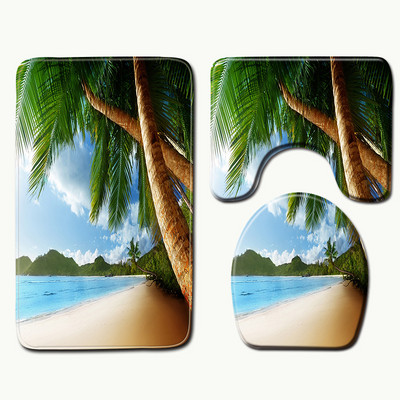 Zeegle 3Pcs/set Set kupaonskih prostirki od flanela Protuklizna prostirka za kupaonicu Toalet Carpet Otirač za vrata Tepih od memorijske pjene Prostirka za kupaonicu od mikrovlakana