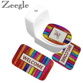 Zeegle 3kom/komplet kupaonskih prostirki protiv klizanja Prostirka za kupaonicu u obliku slova U Podne prostirke od koraljnog flisa perive kupaonske toaletne prostirke