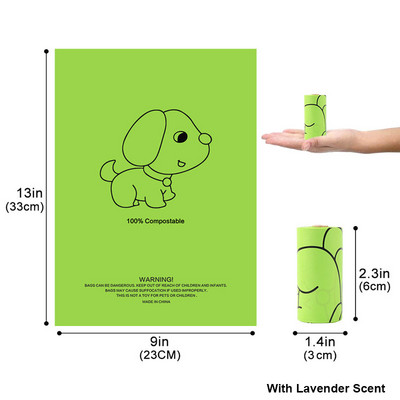 Ekološki prihvatljivi proizvodi Kukuruzni škrob Vreće za pseću izmet Recikliranje Razgradive ekološke vreće za pse Nabavka za kućne ljubimce Vreće za otpatke za pseće mačke 20 rola