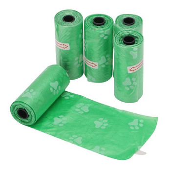 5 Roll/Set Pet Waste Poop Bags Dog Cat Clean Up Refill Garbage Bag Dog Poop Bag Waste bags Dispenser Outdoor Clean for Dogs Q