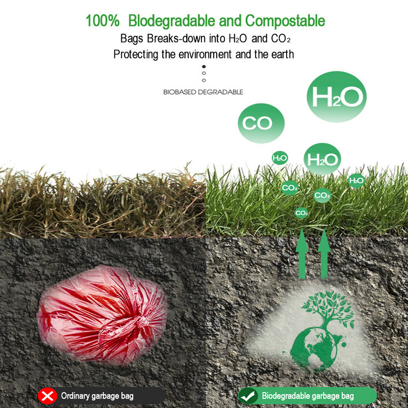 10 rola kukuruznog škroba PLA Biorazgradiva vreća za smeće za kućne ljubimce Prsluk koji se može kompostirati Vreće za smeće u stilu mačje pseće izmet Alat za nošenje kućnih ljubimaca na otvorenom