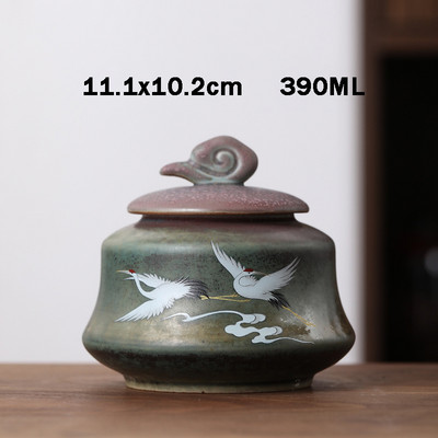 Jaunas krāsas keramikas tvertnes piemiņas lolojumdzīvnieku urnas zīmoga pods Liels piemiņas zārks Porcelāna burka Cilvēka pelnu glabāšanas piemiņas apbedīšanas turētājs