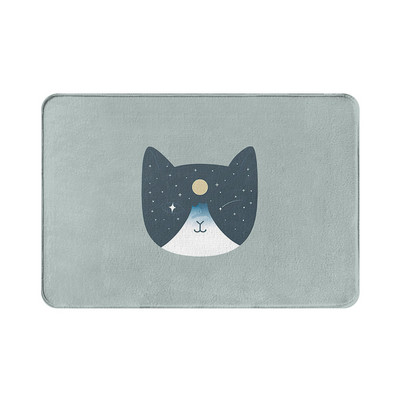 1Gb Multfilma Smieklīgs kaķis Melns Balts Virtuves Paklājiņš Mājas Pretslīdošs Vannas istabas Paklājs Ieejas durvju paklājiņš Dzīvojamās istabas aizsargājošs grīdas paklājiņš