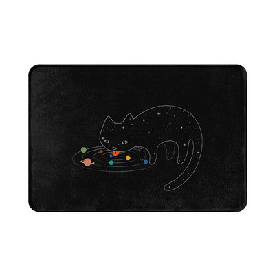 1Gb Multfilma Smieklīgs kaķis Melns Balts Virtuves Paklājiņš Mājas Pretslīdošs Vannas istabas Paklājs Ieejas durvju paklājiņš Dzīvojamās istabas aizsargājošs grīdas paklājiņš