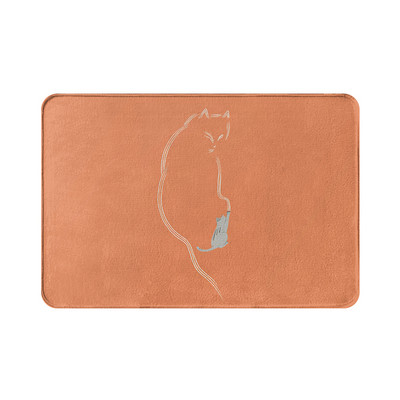 1Gb Multfilma Smieklīgs kaķis Melns Balts Virtuves Paklājiņš Mājas Pretslīdošs Vannas istabas Paklājs Ieejas durvju paklājiņš Dzīvojamās istabas aizsargājošs grīdas paklājiņš