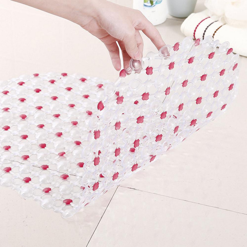 PVC Pretslīdes vannas istabas paklājiņš Dušas Vannas Paklājiņš Plastmasas Krāsains Pērlīšu Masāžas Paklājiņš Neslīdošs Vannas Paklājs 38x68cm Vanna