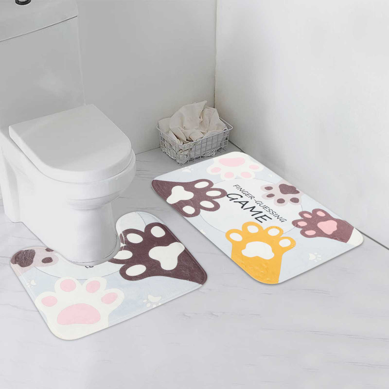 2 kom Prostirka za upijanje vode Protiv klizanja Podna prostirka sa strane WC-a Jastuk u obliku slova U Tuš Soba Ulazni otirač Kućna kupaonska prostirka