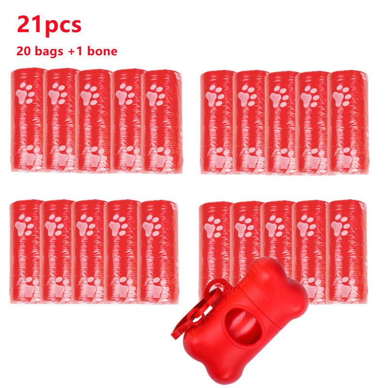 21 ruļļi Suņu izkārnījumu maisiņi Mājdzīvnieku atkritumiem noārdāmi maisiņi ar drukāšanu suņu maisu turētāja dozators Atkritumu maisiņš Tīri mājdzīvnieku piederumi
