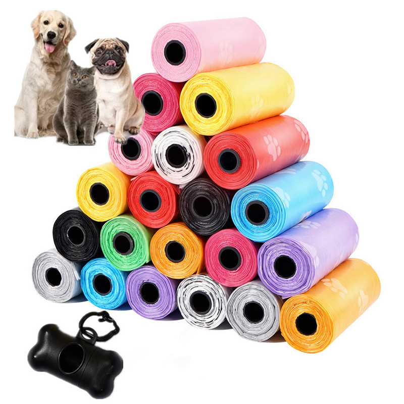 21 ruļļi Suņu izkārnījumu maisiņi Mājdzīvnieku atkritumiem noārdāmi maisiņi ar drukāšanu suņu maisu turētāja dozators Atkritumu maisiņš Tīri mājdzīvnieku piederumi