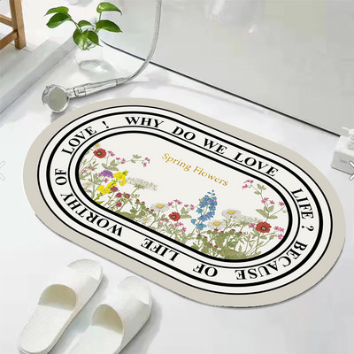 Gljiva upijajuća prostirka za kupaonicu Brzo sušeći kupaonski tepih Neklizajući Ulazni otirač Nappa koža Podne prostirke WC tepih Dekoracija doma