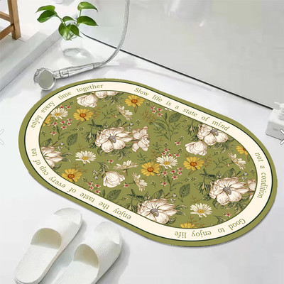 Gljiva upijajuća prostirka za kupaonicu Brzo sušeći kupaonski tepih Neklizajući Ulazni otirač Nappa koža Podne prostirke WC tepih Dekoracija doma