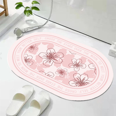 Gljiva upijajuća prostirka za kupaonicu Brzo sušeći kupaonski tepih Neklizajući Ulazni otirač Nappa koža Podne prostirke WC tepih Dekoracija doma