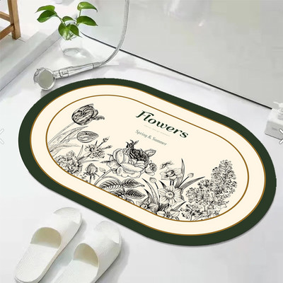 Gljiva upijajuća prostirka za kupaonicu Brzo sušeći kupaonski tepih Neklizajući Ulazni otirač Nappa koža Podne prostirke WC tepih Dekoracija doma