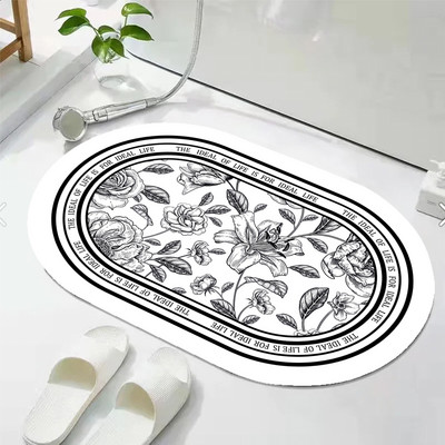 Gljiva upijajuća prostirka za kupaonicu Brzo sušeći kupaonski tepih Neklizajući Ulazni otirač Nappa koža Podne prostirke WC tepih Dekoracija doma