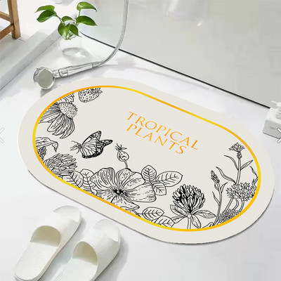 Gljiva upijajuća prostirka za kupaonicu Brzo sušeći kupaonski tepih Neklizajući Ulazni otirač Nappa koža Podne prostirke WC tepih Dekoracija doma