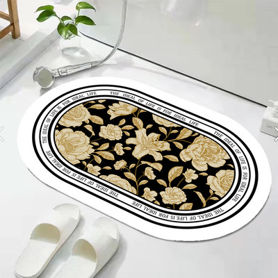 Gljiva upijajuća prostirka za kupaonicu Brzo sušeći kupaonski tepih Neklizajući Ulazni otirač Nappa koža Podne prostirke WC tepih Dekoracija doma