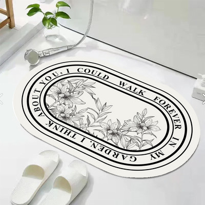 Gljiva upijajuća prostirka za kupaonicu Brzo sušeći kupaonski tepih Neklizajući Ulazni otirač Nappa koža Podne prostirke WC tepih Dekoracija doma