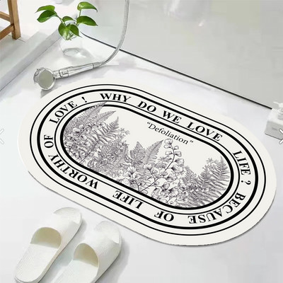 Gljiva upijajuća prostirka za kupaonicu Brzo sušeći kupaonski tepih Neklizajući Ulazni otirač Nappa koža Podne prostirke WC tepih Dekoracija doma