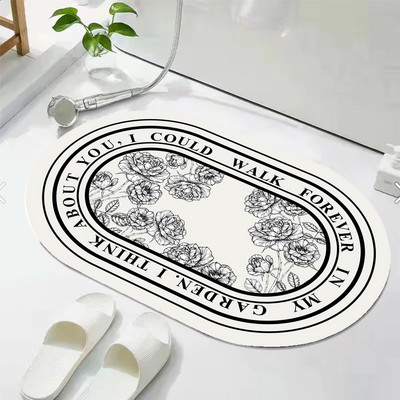 Gljiva upijajuća prostirka za kupaonicu Brzo sušeći kupaonski tepih Neklizajući Ulazni otirač Nappa koža Podne prostirke WC tepih Dekoracija doma