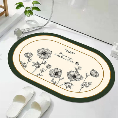 Gljiva upijajuća prostirka za kupaonicu Brzo sušeći kupaonski tepih Neklizajući Ulazni otirač Nappa koža Podne prostirke WC tepih Dekoracija doma