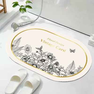 Gljiva upijajuća prostirka za kupaonicu Brzo sušeći kupaonski tepih Neklizajući Ulazni otirač Nappa koža Podne prostirke WC tepih Dekoracija doma