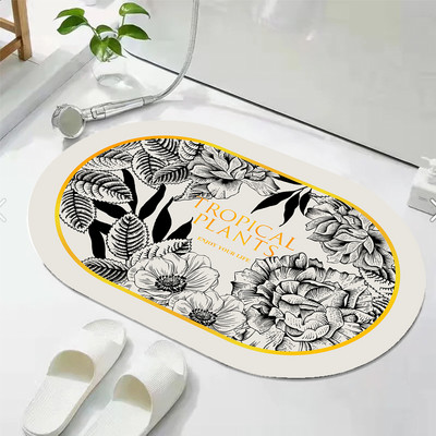 Gljiva upijajuća prostirka za kupaonicu Brzo sušeći kupaonski tepih Neklizajući Ulazni otirač Nappa koža Podne prostirke WC tepih Dekoracija doma