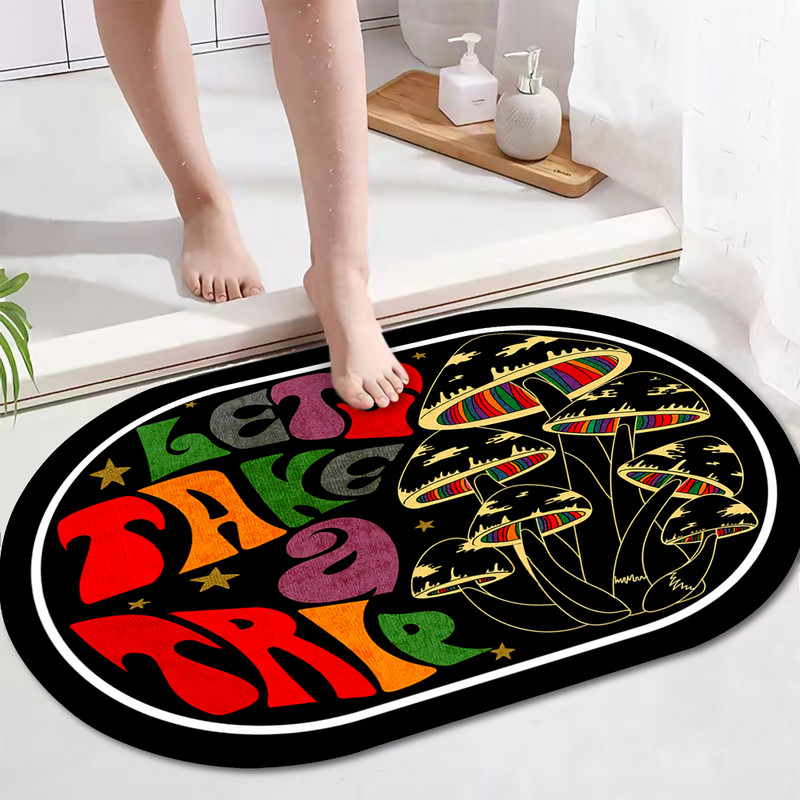 Gljiva upijajuća prostirka za kupaonicu Brzo sušeći kupaonski tepih Neklizajući Ulazni otirač Nappa koža Podne prostirke WC tepih Dekoracija doma
