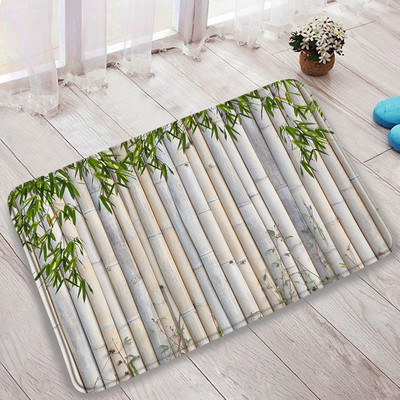 Kompleti prostirki za kupanje od bambusa Cvijet Šaran Zeleni listovi biljaka Kućni flanelski tepih Kuhinjski dekor za kupaonicu Tepih za vrata Neklizajuća podloga za poklopac WC školjke