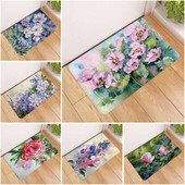 OIMG Pretslīdes vannas paklājiņš Vannas istabas paklājs paklājs puķu augi grīdas segums 3D drukāts viesistabas tualetes durvju paklājs ūdens absorbcija