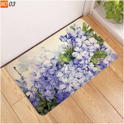 OIMG Pretslīdes vannas paklājiņš Vannas istabas paklājs paklājs puķu augi grīdas segums 3D drukāts viesistabas tualetes durvju paklājs ūdens absorbcija