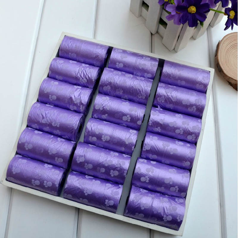 Mājdzīvnieku piegāde 5 ruļļi Drukāt kaķu suņu izkārnījumu maisiņus āra mājām, uzpildīt atkritumu maisu